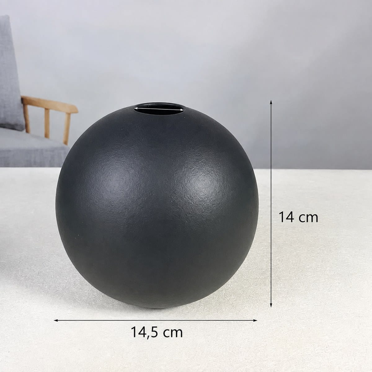 Petit Vase Noir Grand Fleurs-Séchées Gaya Vase en céramique