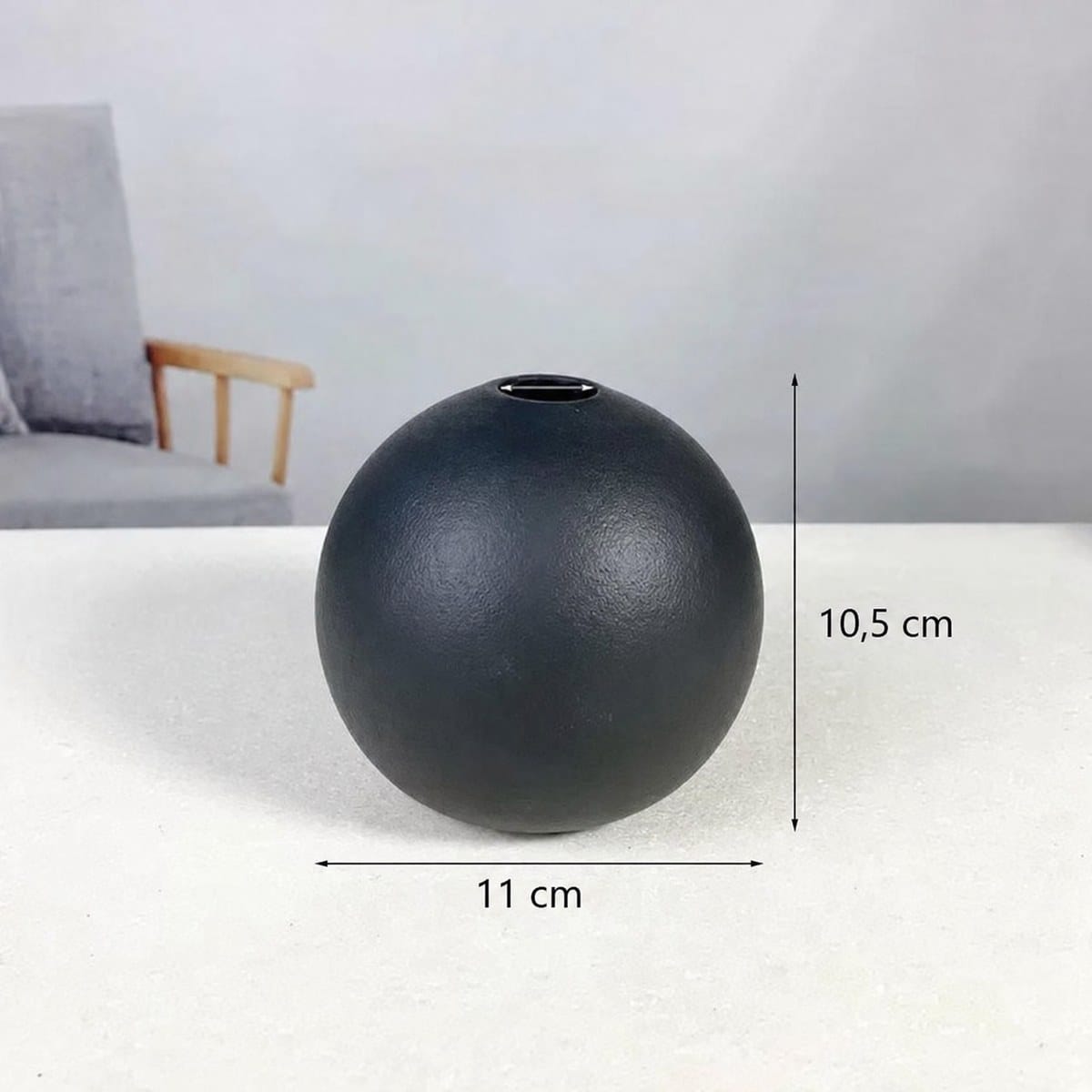 Petit Vase Noir Moyen Fleurs-Séchées Gaya Vase en céramique