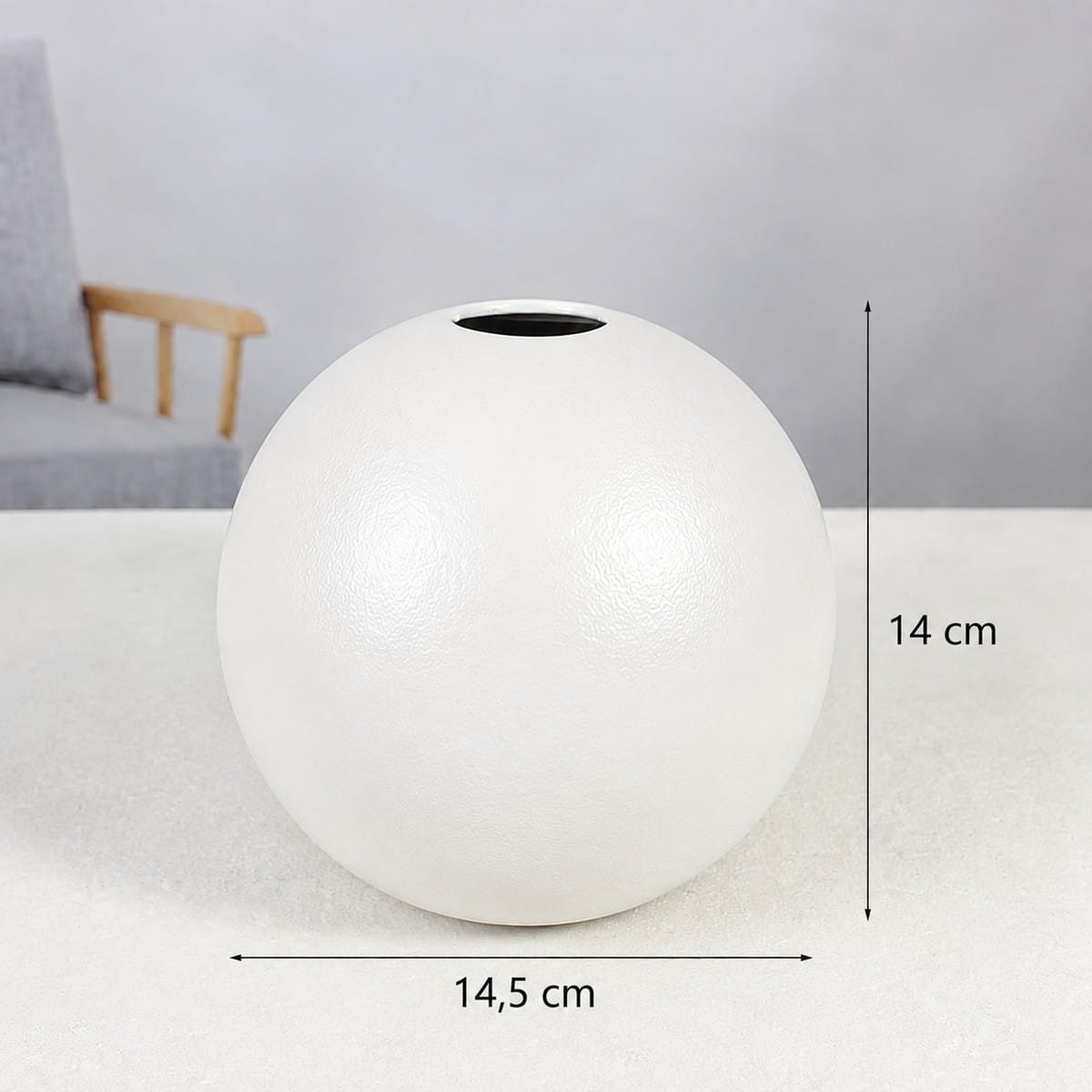 Vase Boule en Céramique – Noir ou Blanc Blanc / Grand Fleurs-Séchées Gaya Vase en céramique