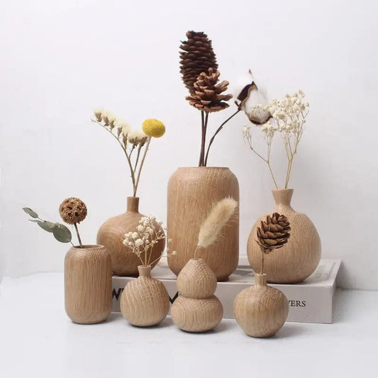 Vase en Bois Fleurs-Séchées Gaya Vase en bois