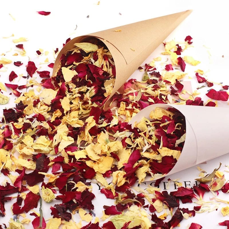 Confettis de Pétales de Fleurs Séchées pour Mariage - Rose et Crème Maison Gaya Rose et crème