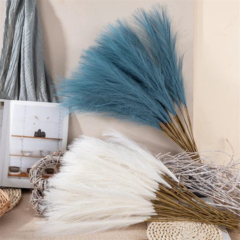 Herbes de la Pampa Bleu Canard - 5 Tiges 53 cm Maison Gaya