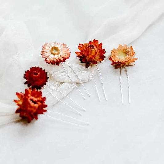Lot de 4 Épingles en Fleurs Séchées Style Boho Maison Gaya Épingle en fleurs séchées