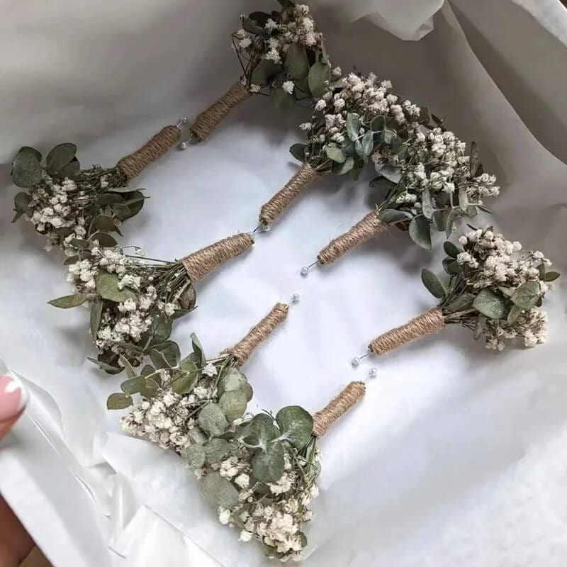 Lot de Mini Bouquets de Fleurs Séchées Gypsophiles 10 Maison Gaya Mini bouquet