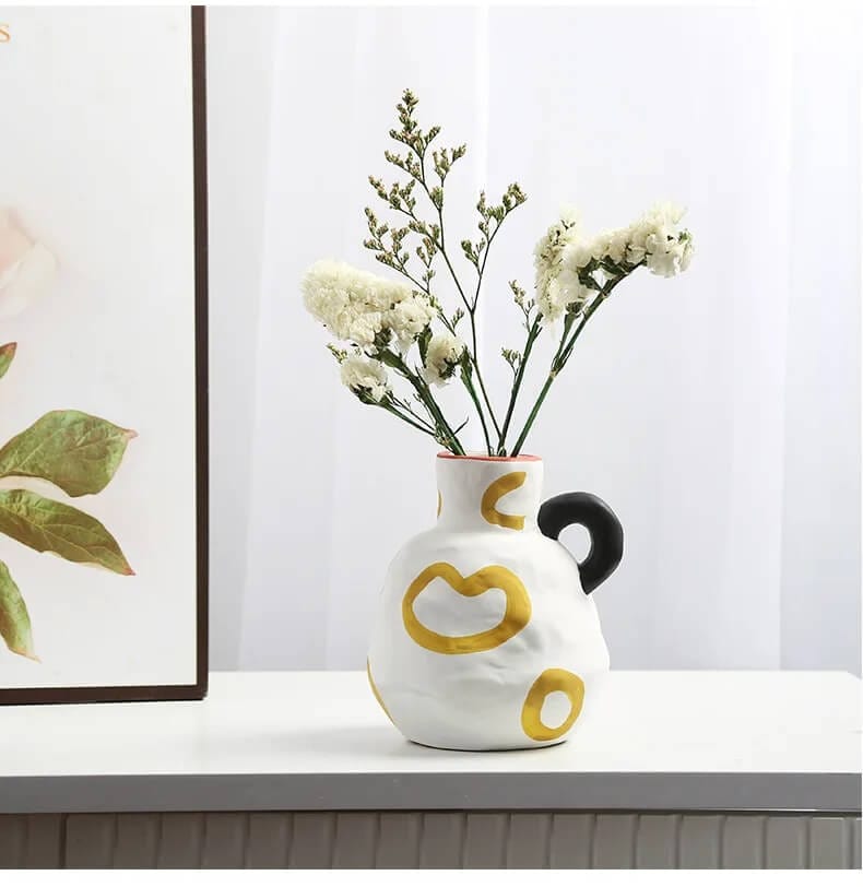 Vase Graphique en Céramique Maison Gaya Vase en céramique