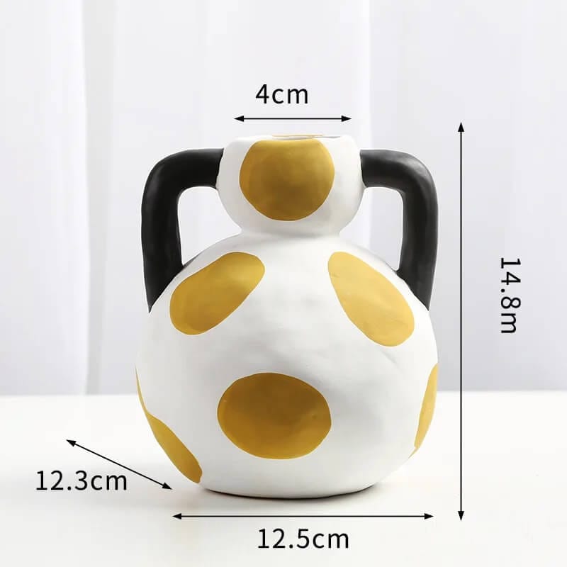 Vase Graphique en Céramique Poids Jaunes Maison Gaya Vase en céramique