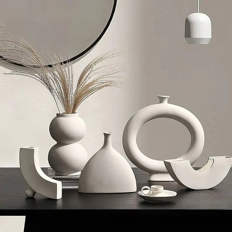 Vase Scandinave Blanc Maison Gaya Vase en céramique