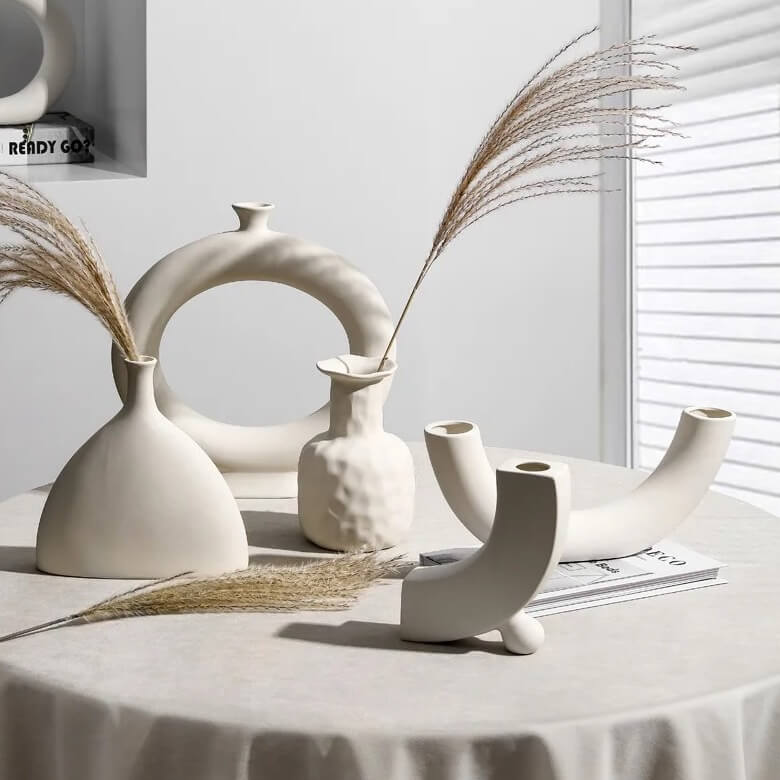 Vase Scandinave Blanc Maison Gaya Vase en céramique